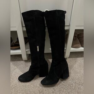 Sam Edelman Black Suede Knee High Thora Boots